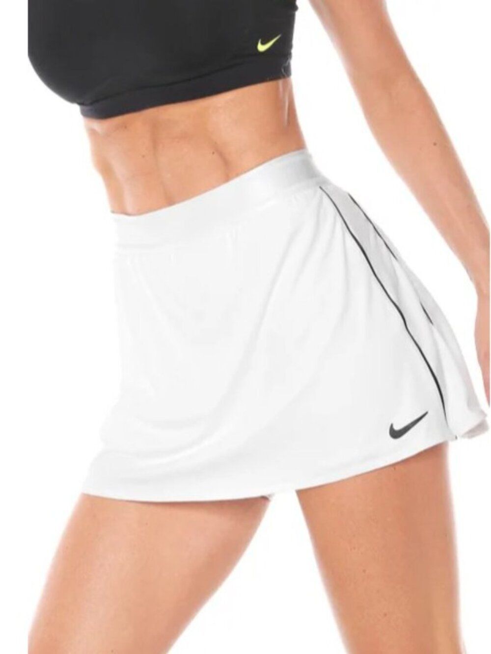 Nike Dri-FIT Tennis Skirt L White Athletic Sporty Chic Activewear Skort